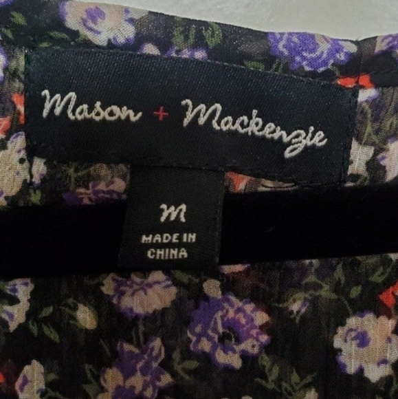 Floral & Paisley Baby Doll Blouse Boho Hippie Shirt - Picture 3 of 3